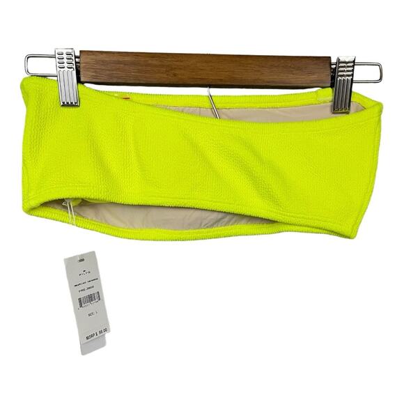 PILYQ Tube Bandeau Bikini‎ Top and Full Bikini Bottom in Pineapple Reef Terry L - Picture 6 of 16